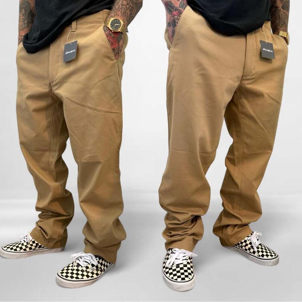 Eddie Bauer Men's MR Flex WR Sport Chino Pants Size 38x32 Saddle Tan
